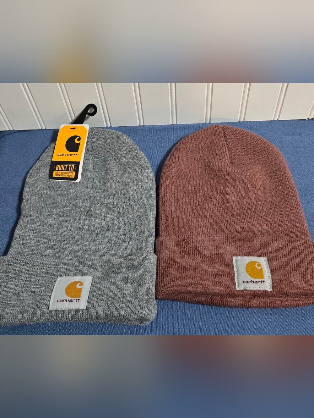 Carhartt Kids' Rib Knit Cuffed Beanie - Gray & Mauve